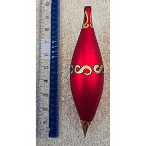 Antique European Glass Red Christmas Ornament Hand Blown in Poland *SEE DESC*